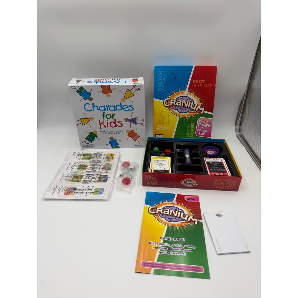 Pressman Charades for Kids and The Best of Cranium Board Game Bundle Lot